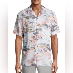 George Men's Short Sleeve Hawaiian Print Rayon Shirt Sz 4X